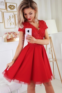 Dámské společenské krátké šaty ELLINA červená