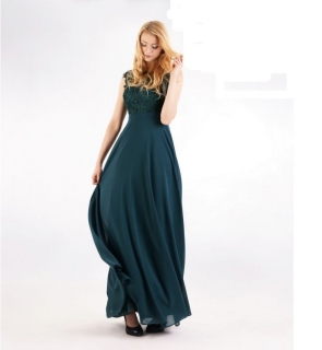 Dámské společenské dlouhé šaty Savina zelené